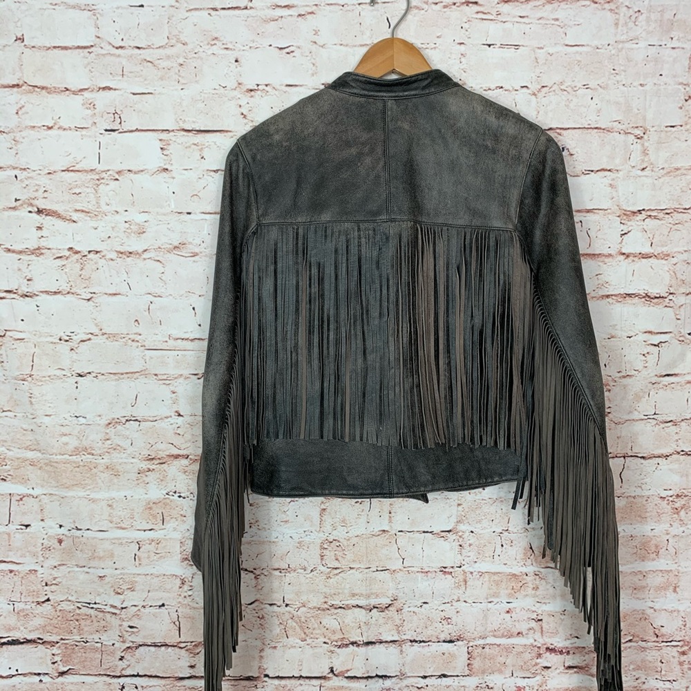 As by Df Haute Leather Fringe Moto Jacket - Picture 6 of 6